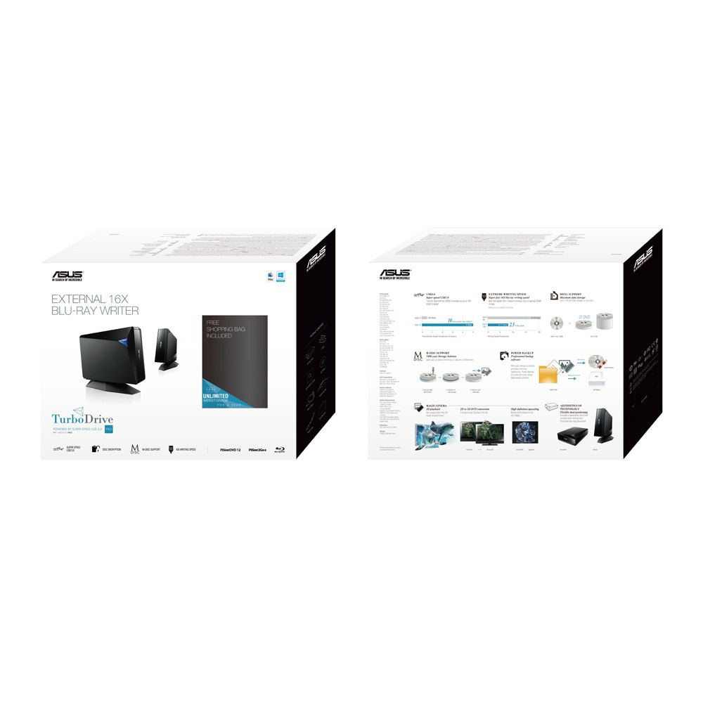 ASUS BW-16D1H-U PRO optical disc drive Blu-Ray DVD Combo Black thumbnail 4