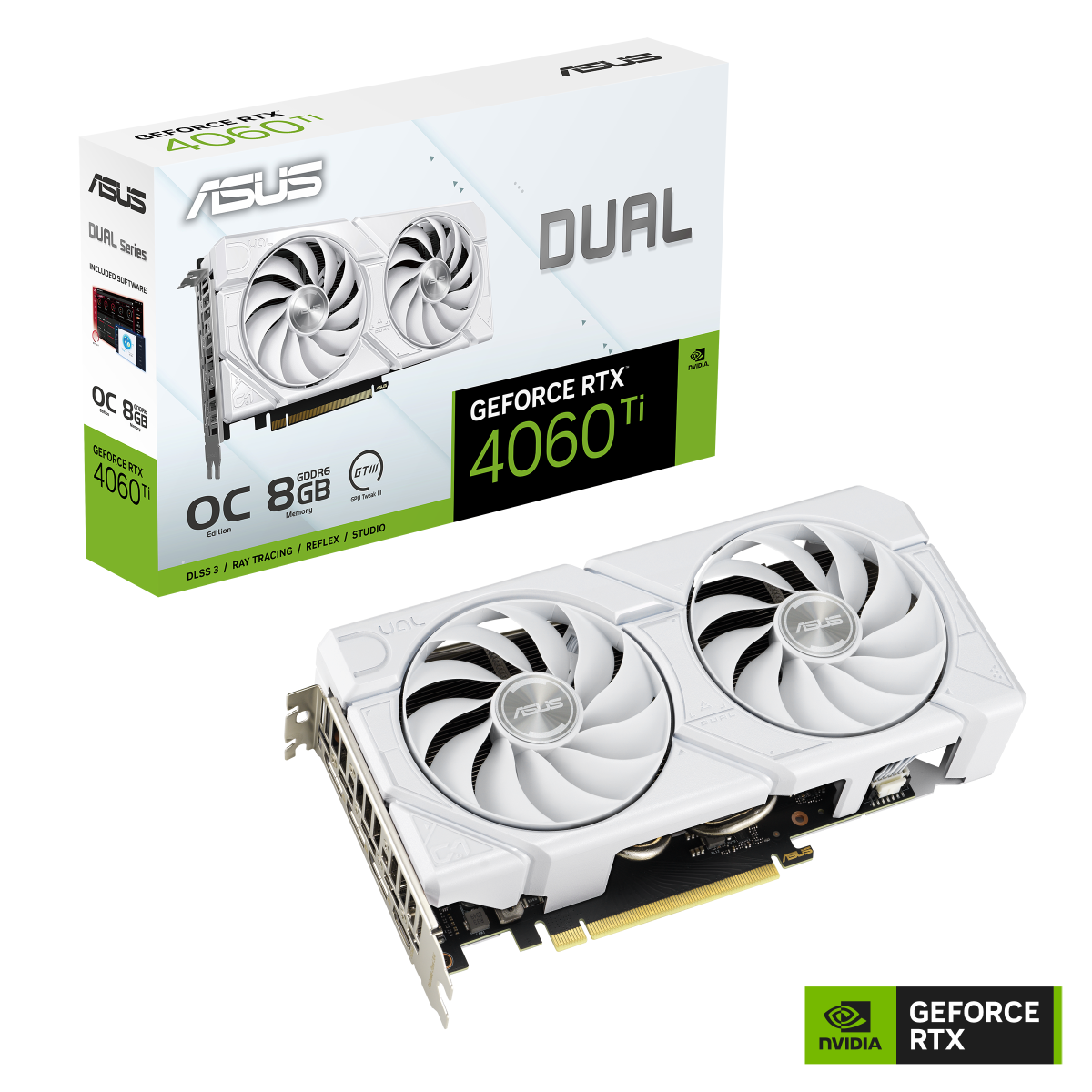 ASUS Dual GeForce RTX 4060 Ti EVO White OC Edition 8GB GDDR6 Gaming Grafikkarte 
